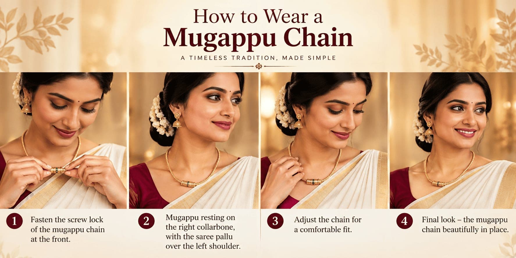 How to Wear Mugappu Chain