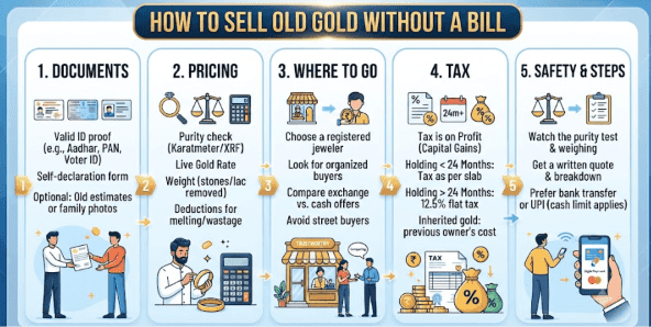 How to Sell Gold Without a Bill